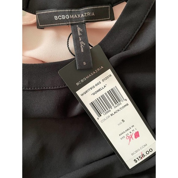 NWT BCBG Maxazria Womens Donella Wrap-Back Color-Block Top Size S - Picture 8 of 12